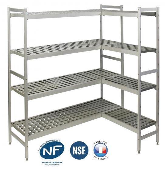 Rayonnage Aluminium Clayettes ajourées aluminium 6811 - 250Kg/Niveau